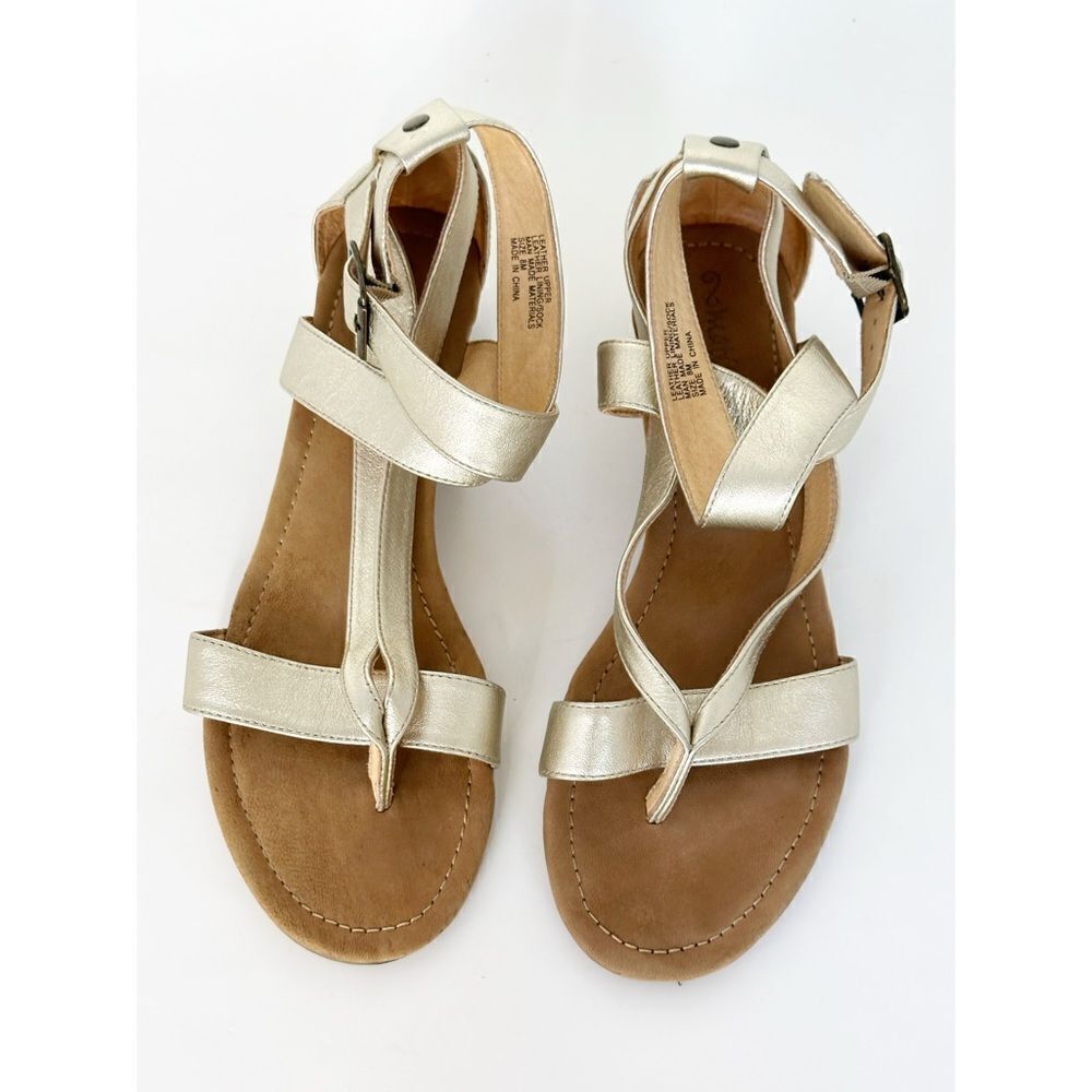 Anthropologie Matisse Gladiator Strappy Ankle Buckle Sandal Gold Size 8
